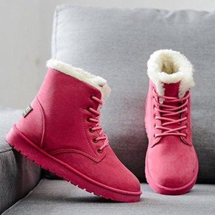 Women's Faux-Fur Lined Lace-Up Suede Ankle Boots