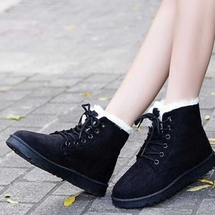 Women's Faux-Fur Lined Lace-Up Suede Ankle Boots
