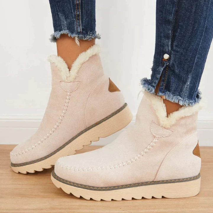 Women's Faux-Suede Fleece-Lined Slip-On Ankle Boots