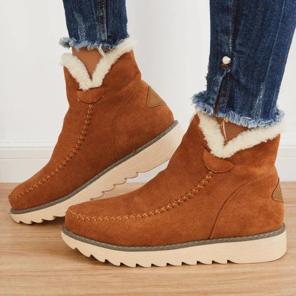 Women's Faux-Suede Fleece-Lined Slip-On Ankle Boots