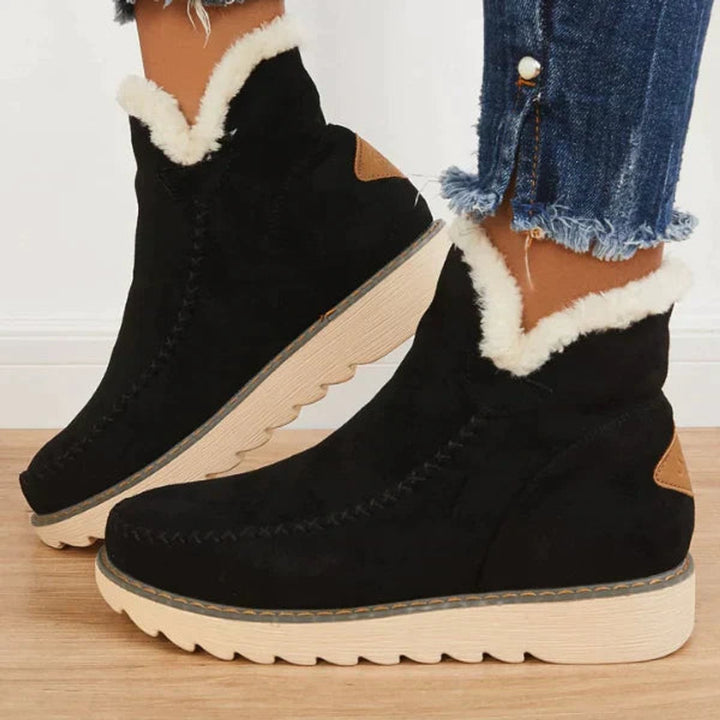 Women's Faux-Suede Fleece-Lined Slip-On Ankle Boots
