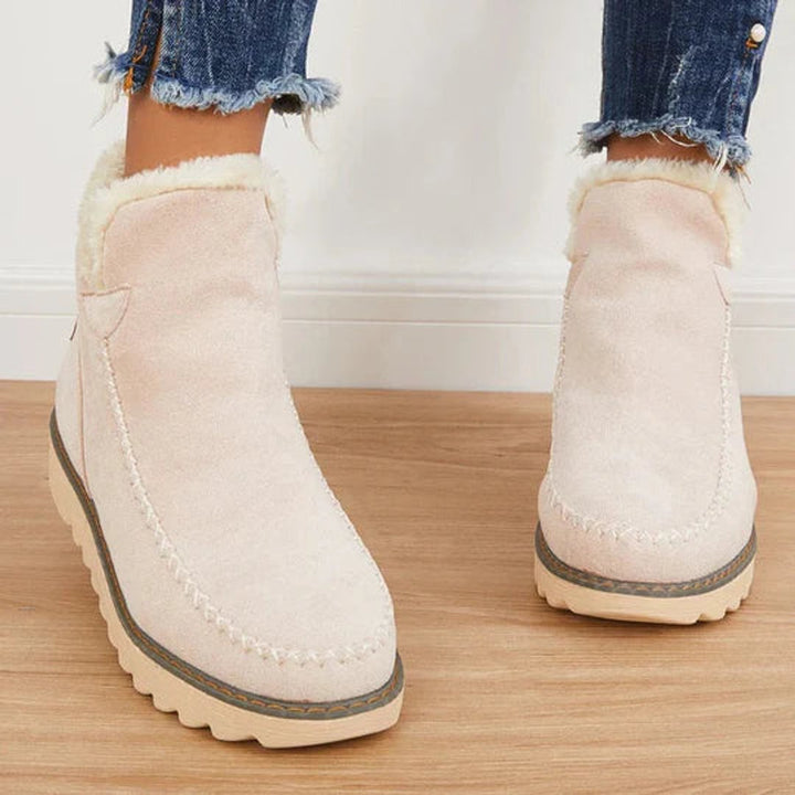 Women's Faux-Suede Fleece-Lined Slip-On Ankle Boots