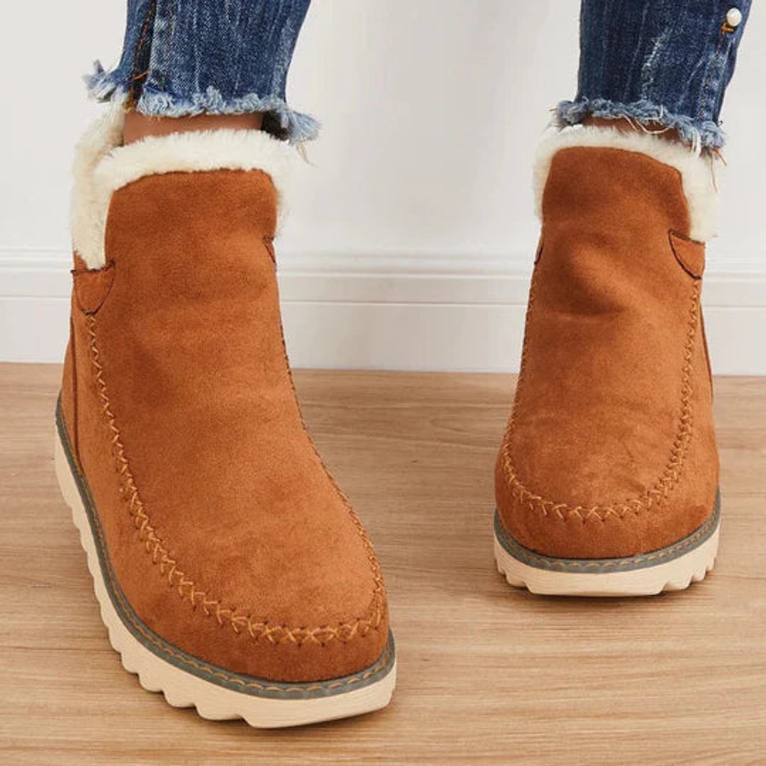 Women's Faux-Suede Fleece-Lined Slip-On Ankle Boots