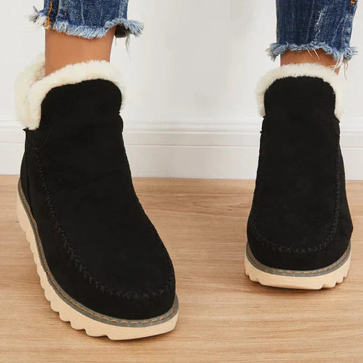 Women's Faux-Suede Fleece-Lined Slip-On Ankle Boots