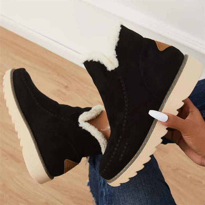Women's Faux Suede Sherpa-Lined Slip-On Ankle Boots
