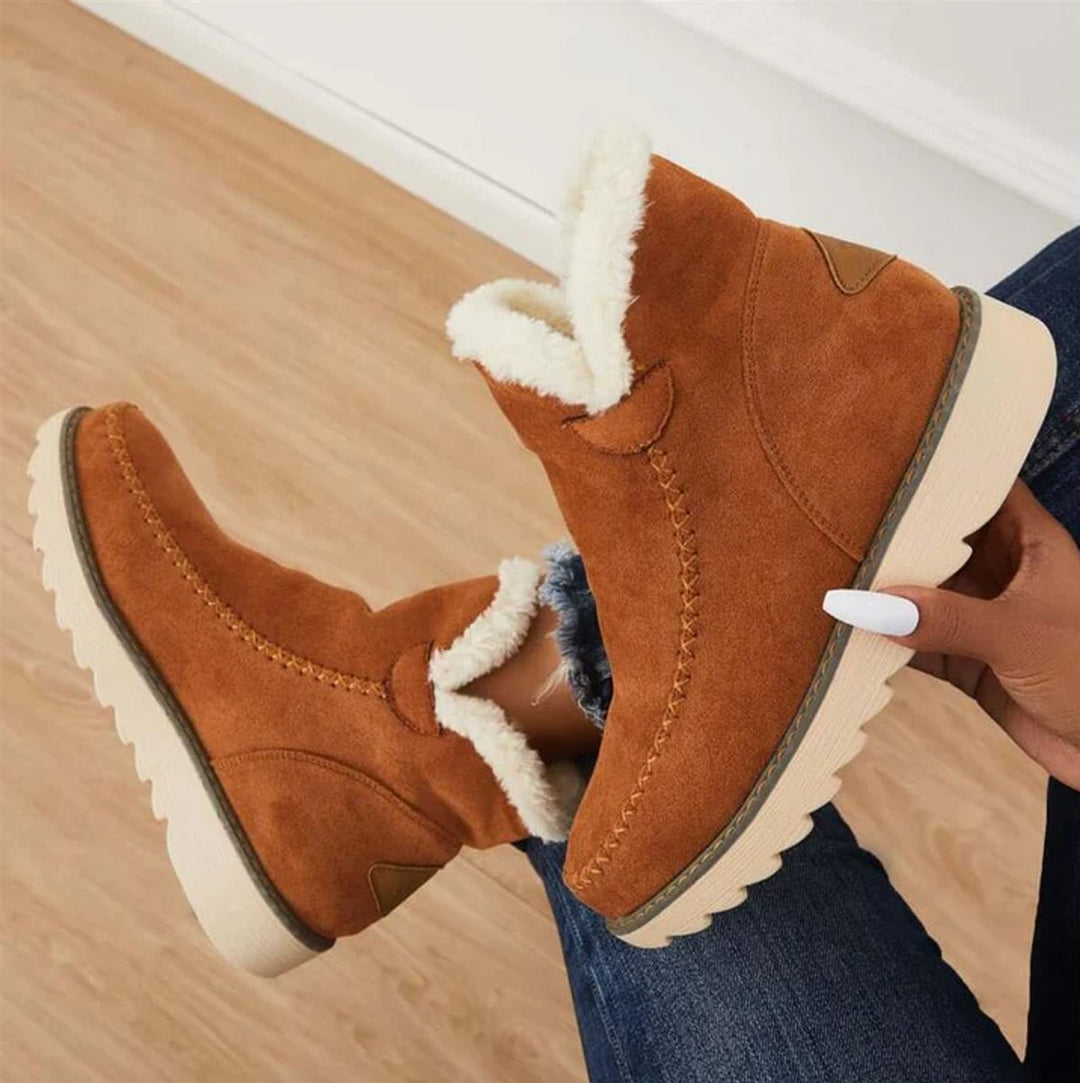 Women's Faux Suede Sherpa-Lined Slip-On Ankle Boots