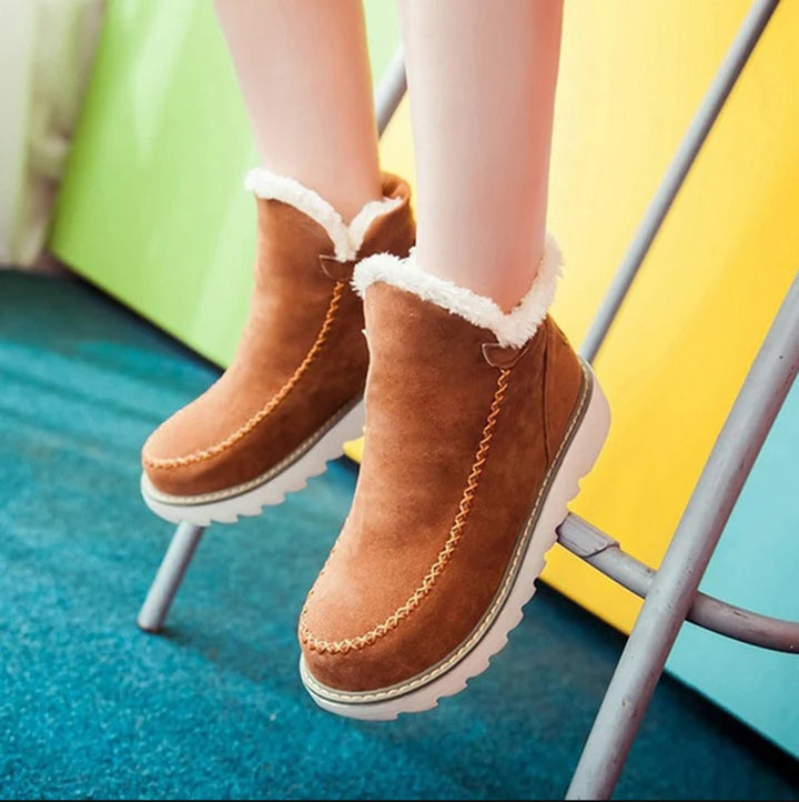 Women's Faux Suede Sherpa-Lined Slip-On Ankle Boots