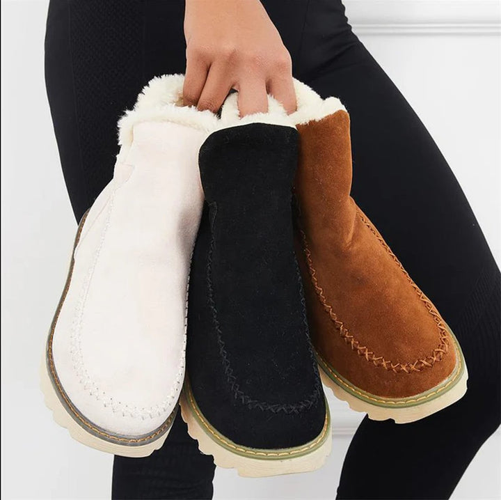 Women's Faux Suede Sherpa-Lined Slip-On Ankle Boots