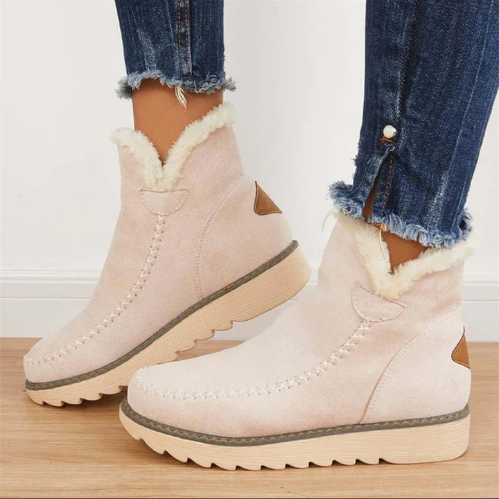 Women's Faux Suede Sherpa-Lined Slip-On Ankle Boots