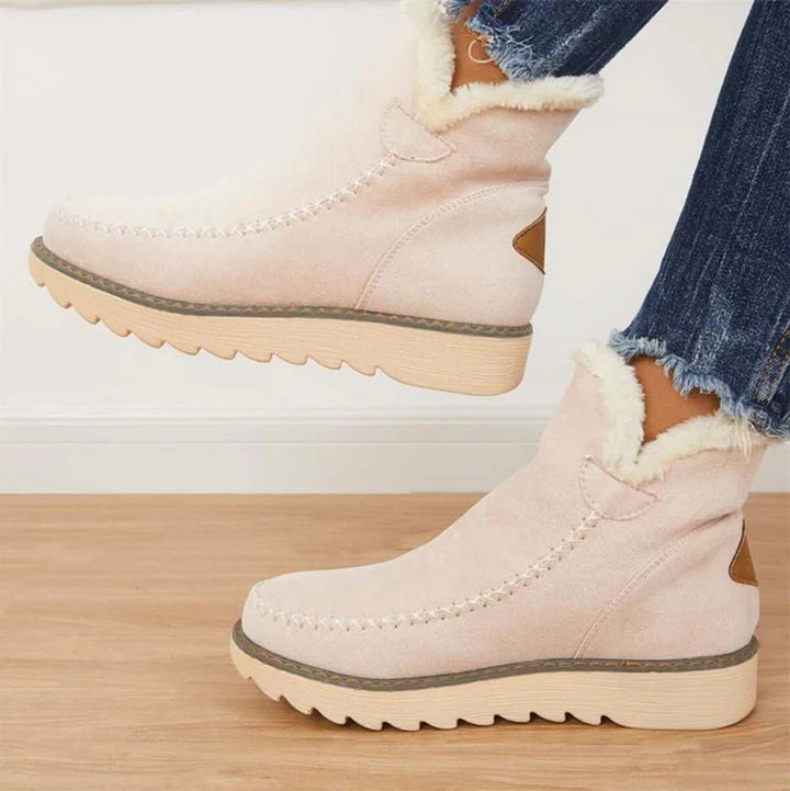 Women's Faux Suede Sherpa-Lined Slip-On Ankle Boots
