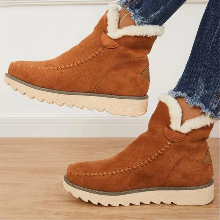 Women's Faux Suede Sherpa-Lined Slip-On Ankle Boots