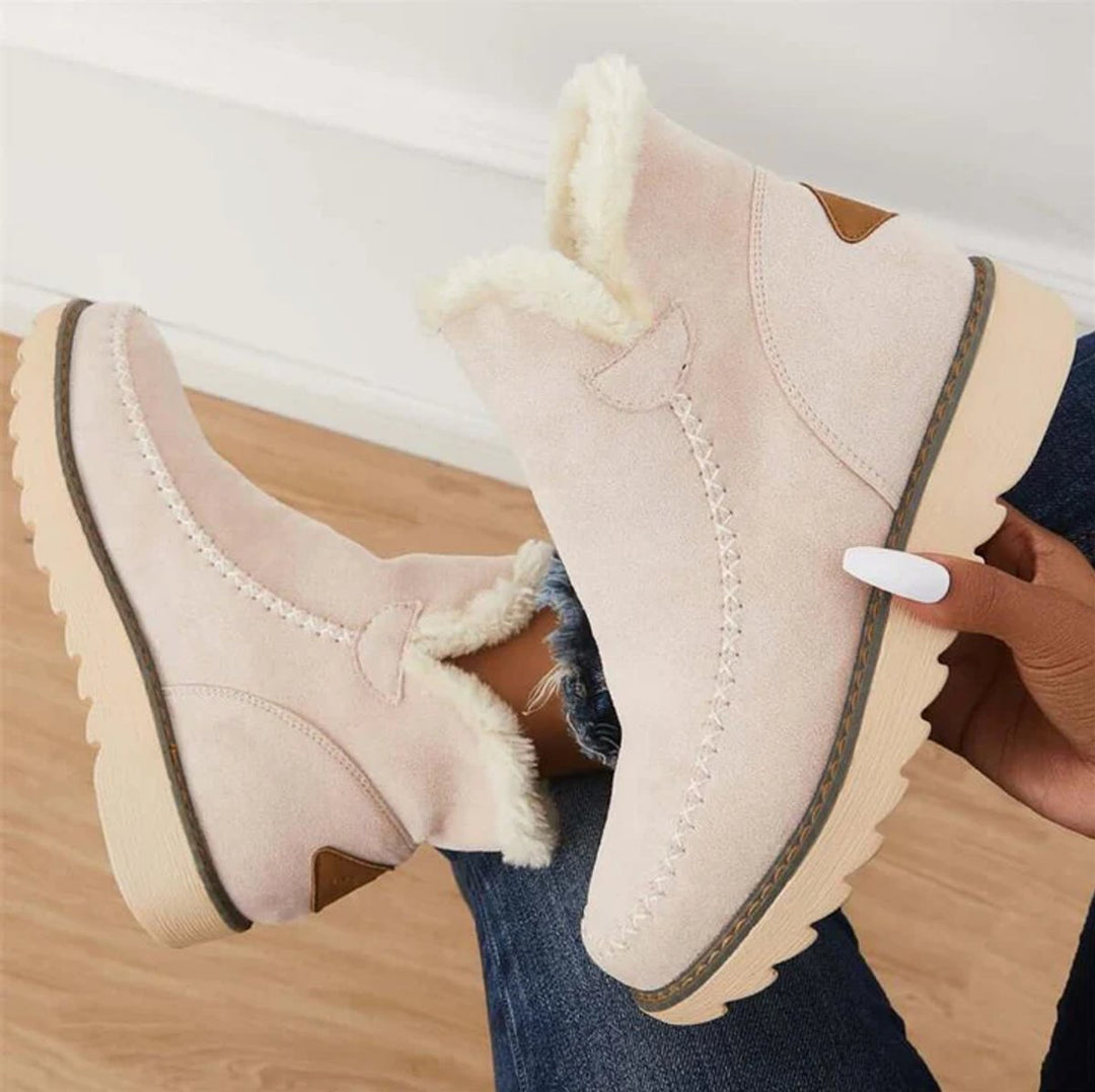 Women's Faux Suede Sherpa-Lined Slip-On Ankle Boots