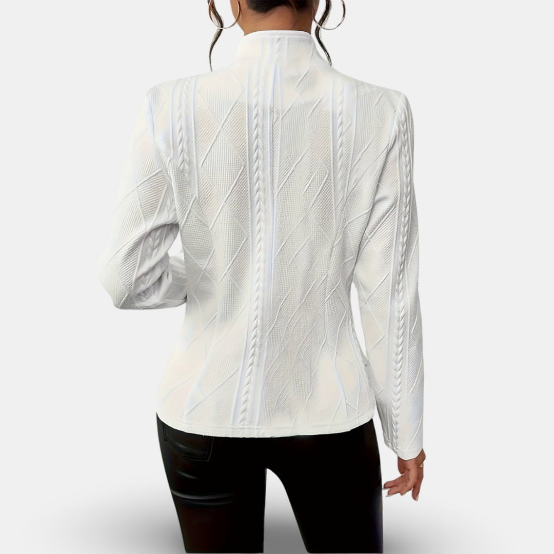 Women's Fitted Button-Front Textured Knit Cardigan