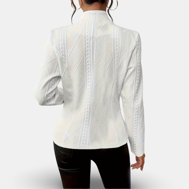 Women's Fitted Button-Front Textured Knit Cardigan