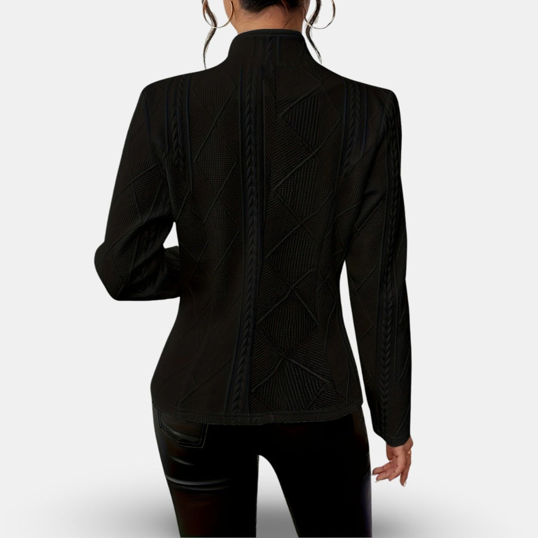 Women's Fitted Button-Front Textured Knit Cardigan