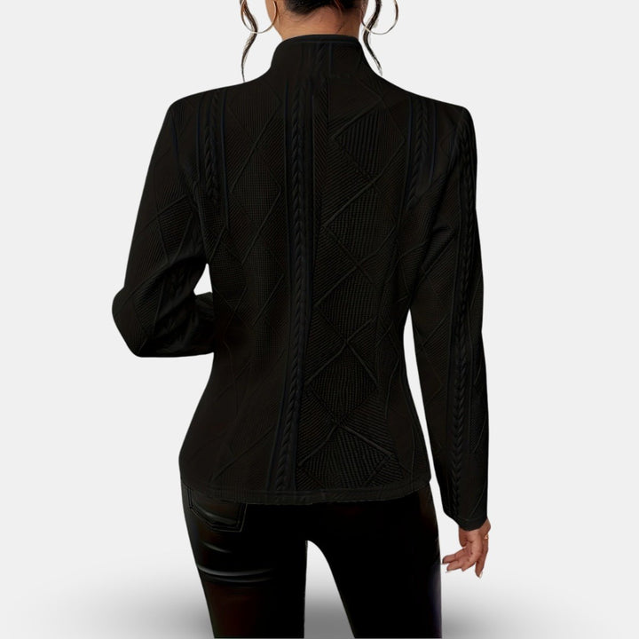 Women's Fitted Button-Front Textured Knit Cardigan