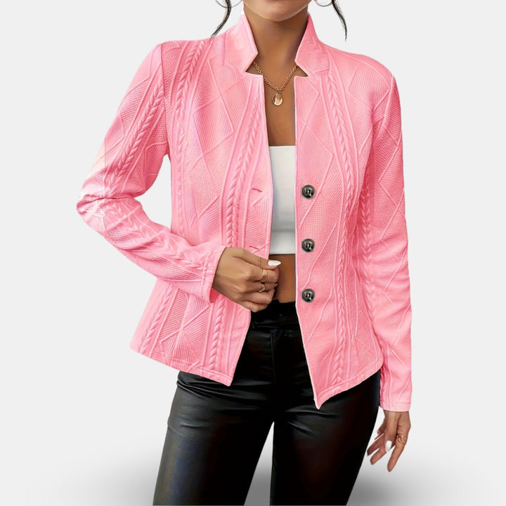 Women's Fitted Button-Front Textured Knit Cardigan