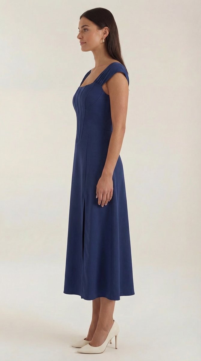 Women's Floral A-Line Sleeveless Midi Formal Dress