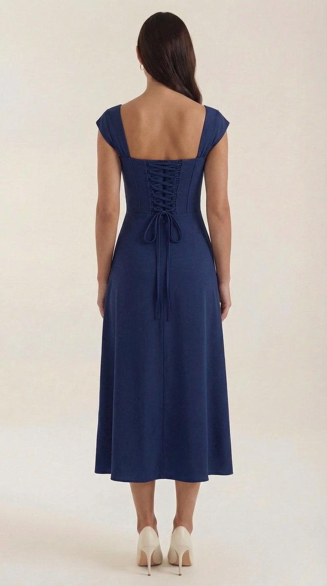 Women's Floral A-Line Sleeveless Midi Formal Dress