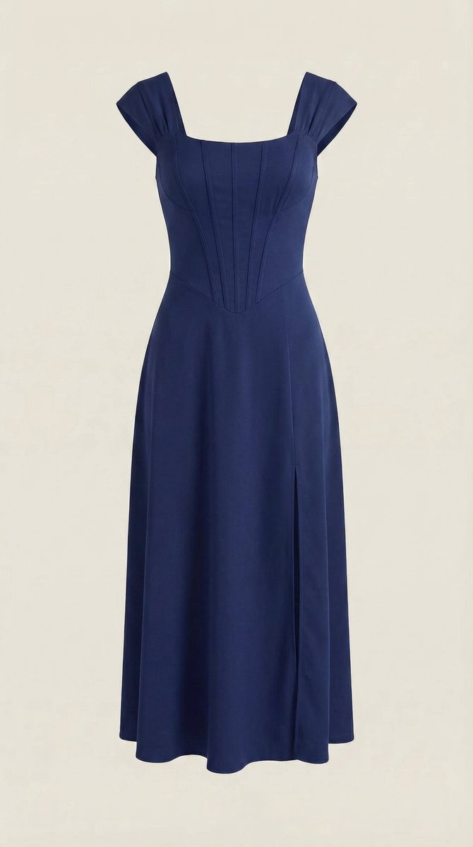 Women's Floral A-Line Sleeveless Midi Formal Dress