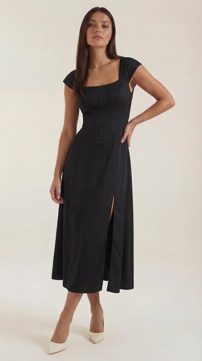 Women's Floral A-Line Sleeveless Midi Formal Dress