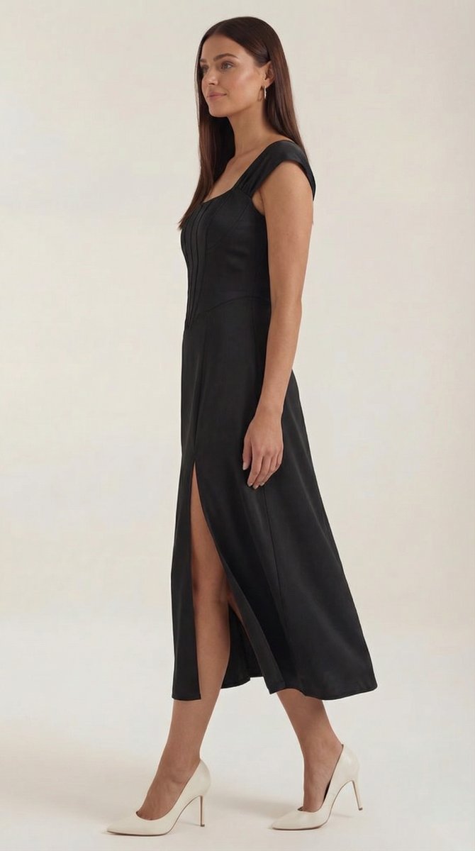 Women's Floral A-Line Sleeveless Midi Formal Dress