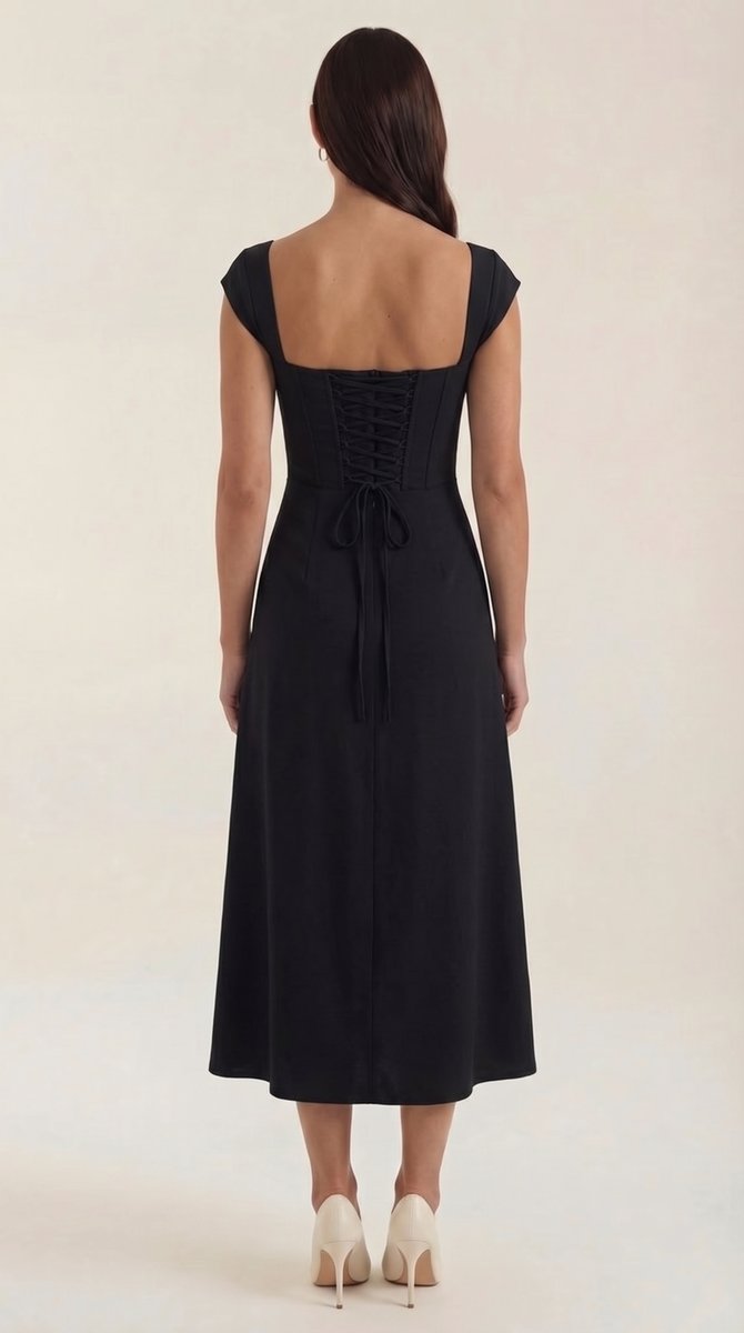 Women's Floral A-Line Sleeveless Midi Formal Dress