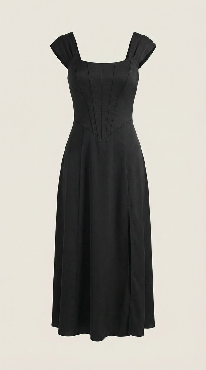Women's Floral A-Line Sleeveless Midi Formal Dress