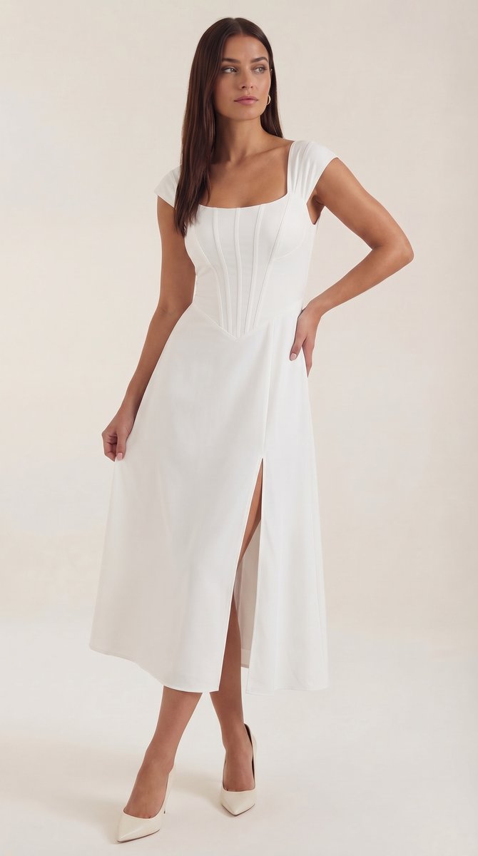 Women's Floral A-Line Sleeveless Midi Formal Dress