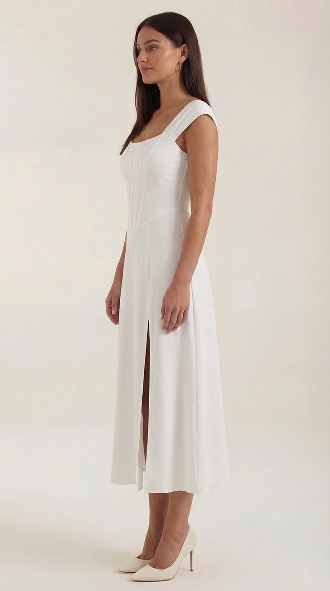 Women's Floral A-Line Sleeveless Midi Formal Dress