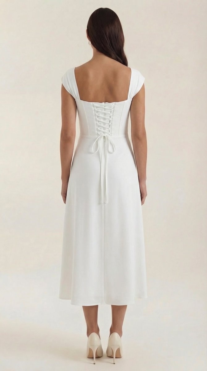 Women's Floral A-Line Sleeveless Midi Formal Dress