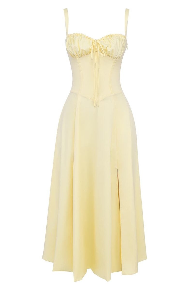 Women's Floral Corset-Back A-Line Fall Midi Dress