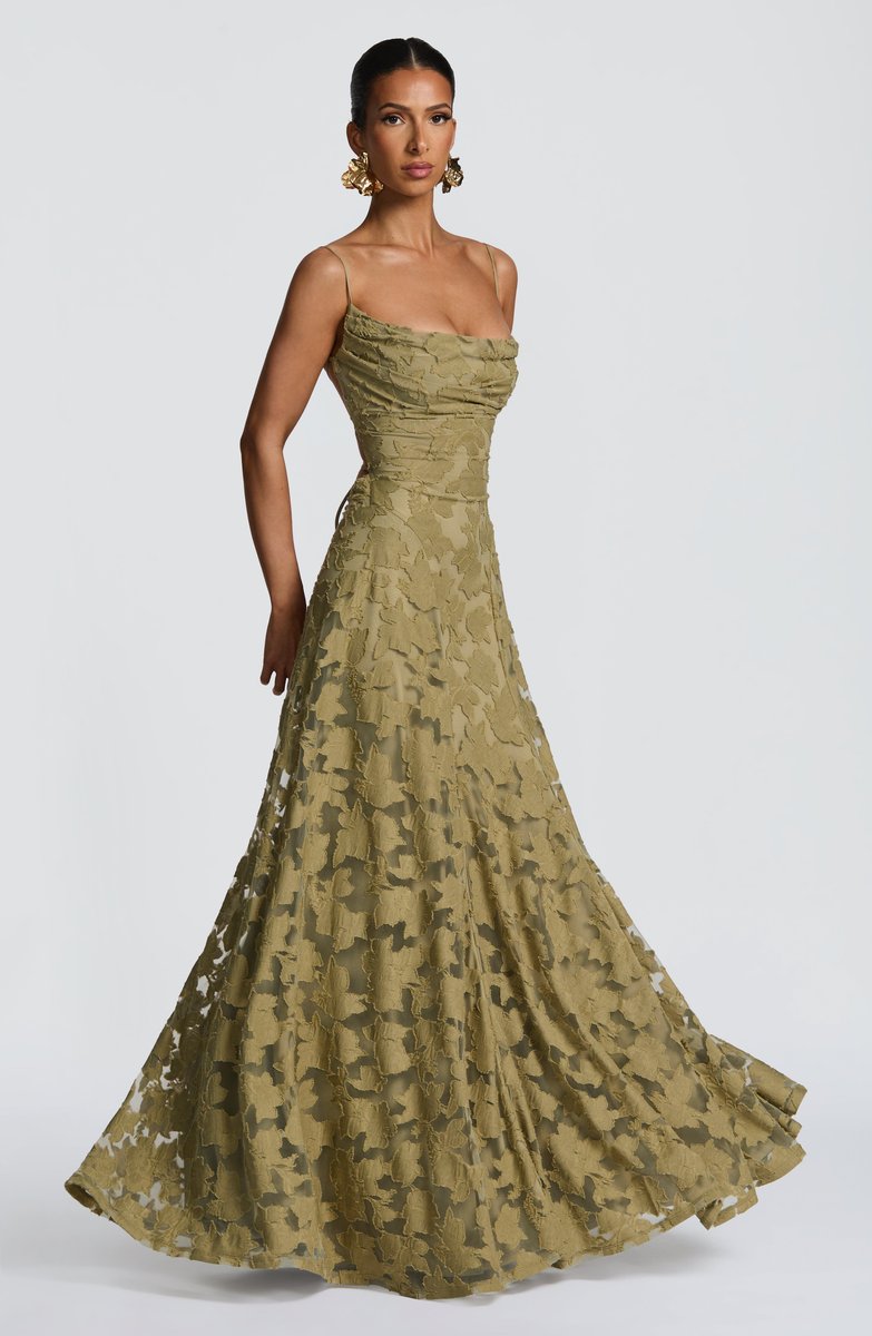 Women's Floral Lace A-Line Spaghetti Strap Formal Dress