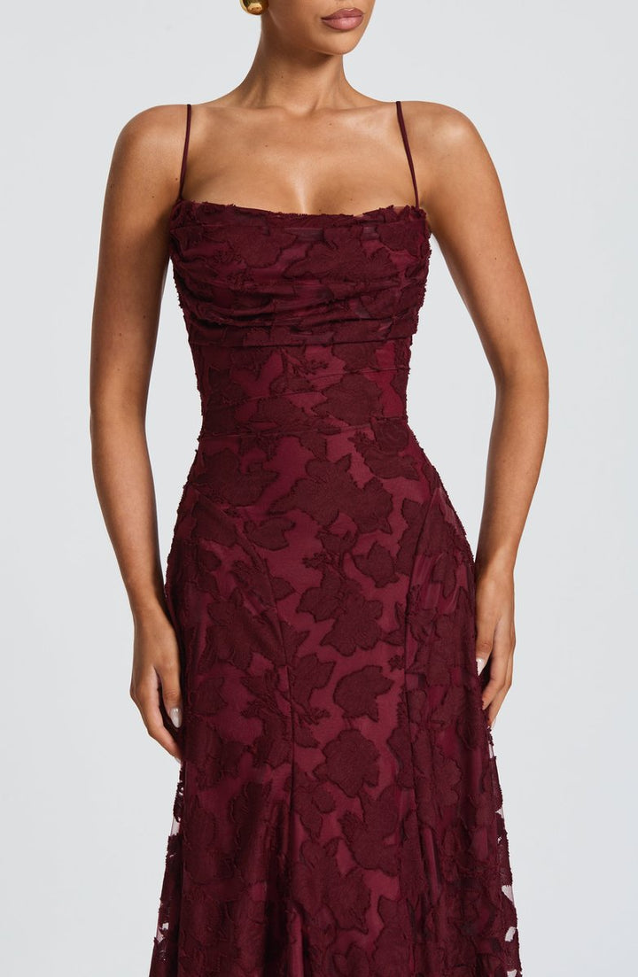 Women's Floral Lace A-Line Spaghetti Strap Formal Dress
