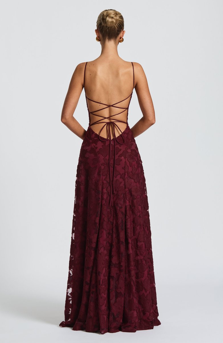 Women's Floral Lace A-Line Spaghetti Strap Formal Dress