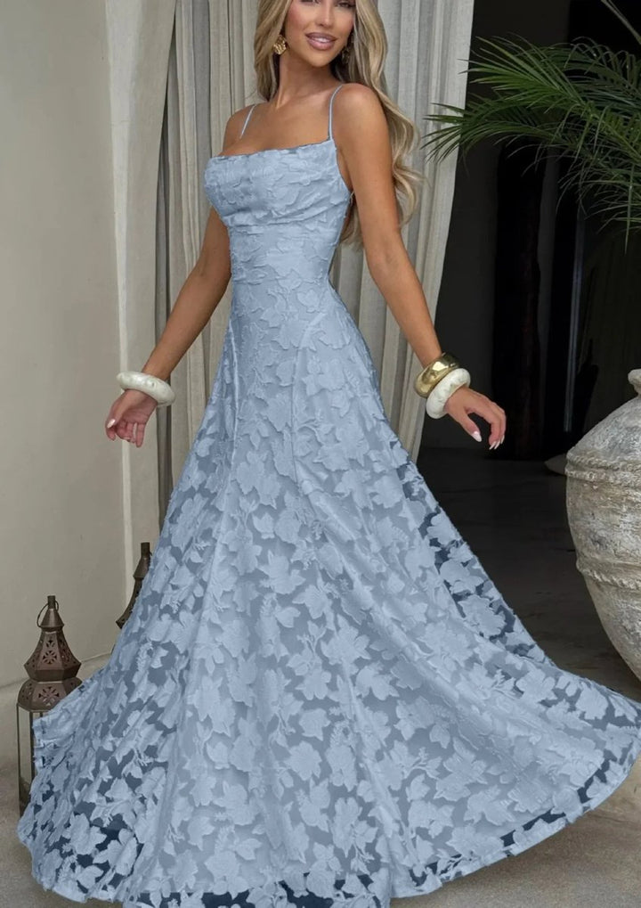 Women's Floral Lace A-Line Spaghetti Strap Formal Dress