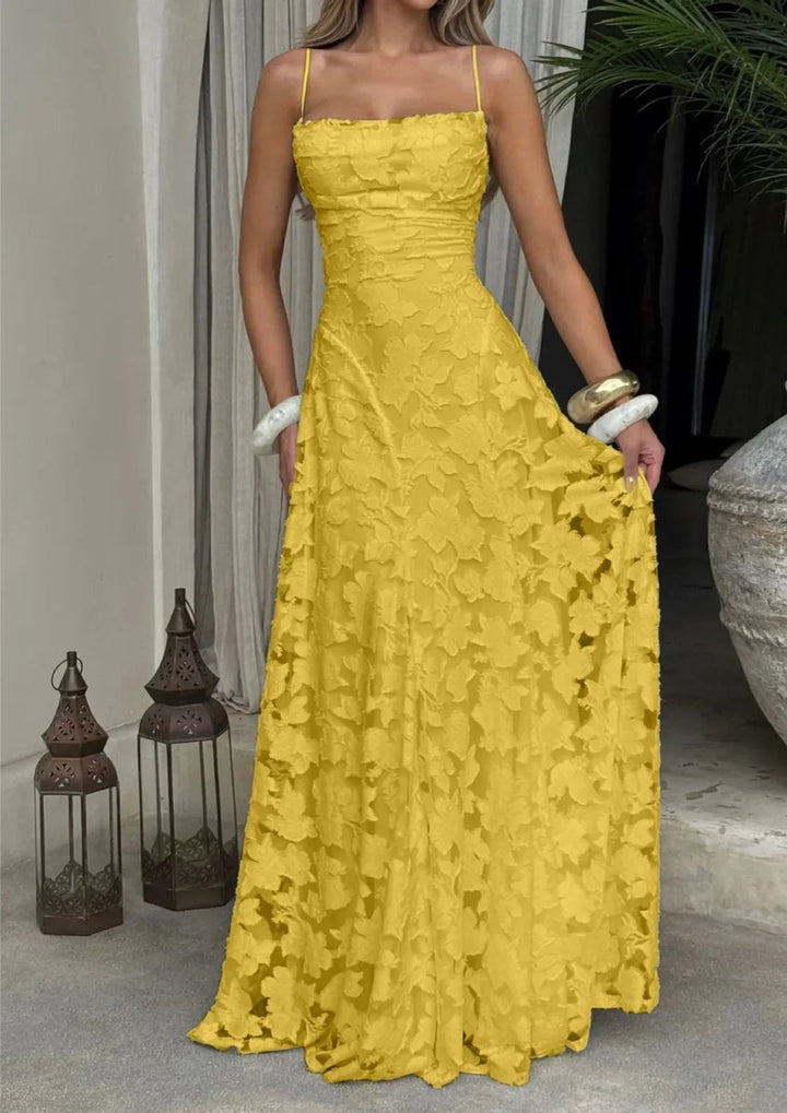 Women's Floral Lace A-Line Spaghetti Strap Formal Dress