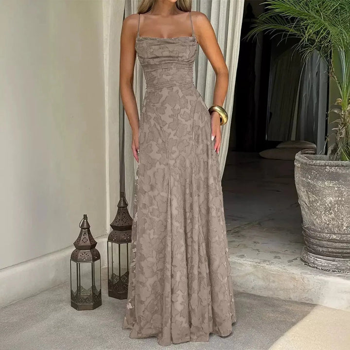 Women's Floral Lace A-Line Spaghetti Strap Formal Dress