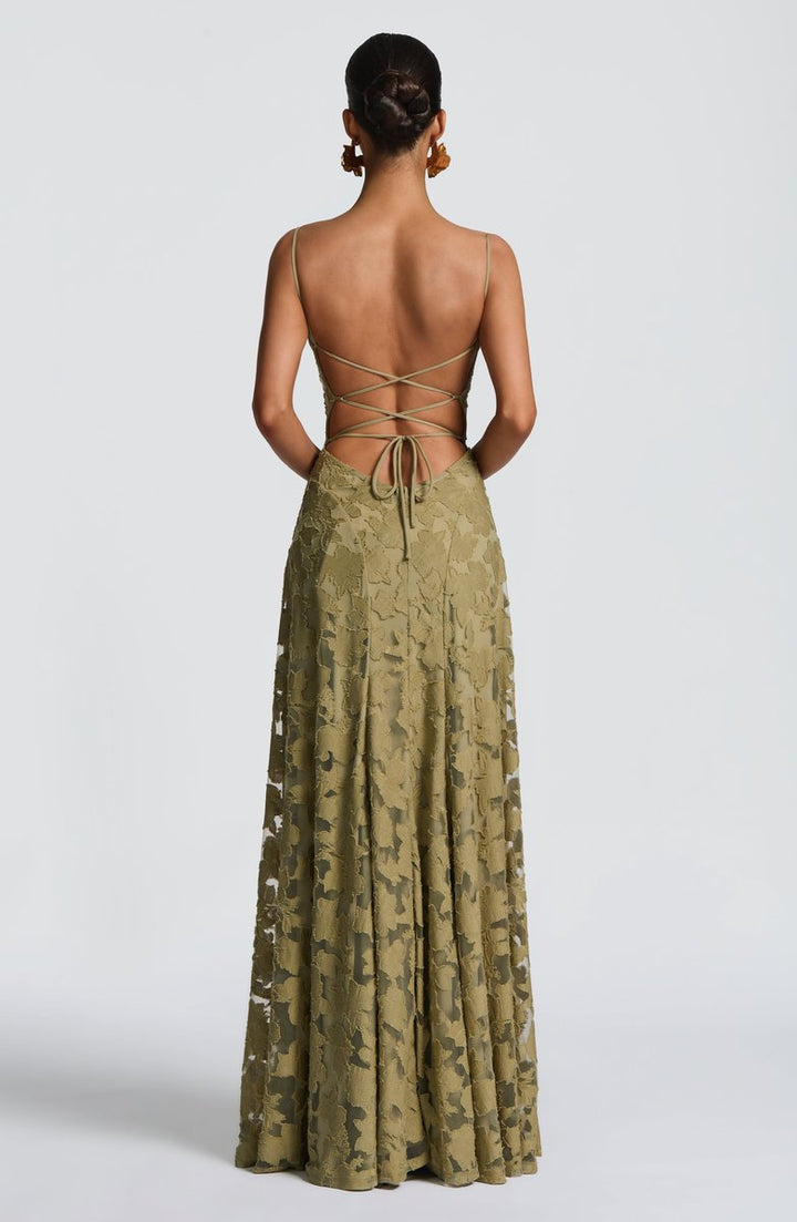Women's Floral Lace A-Line Spaghetti Strap Formal Dress
