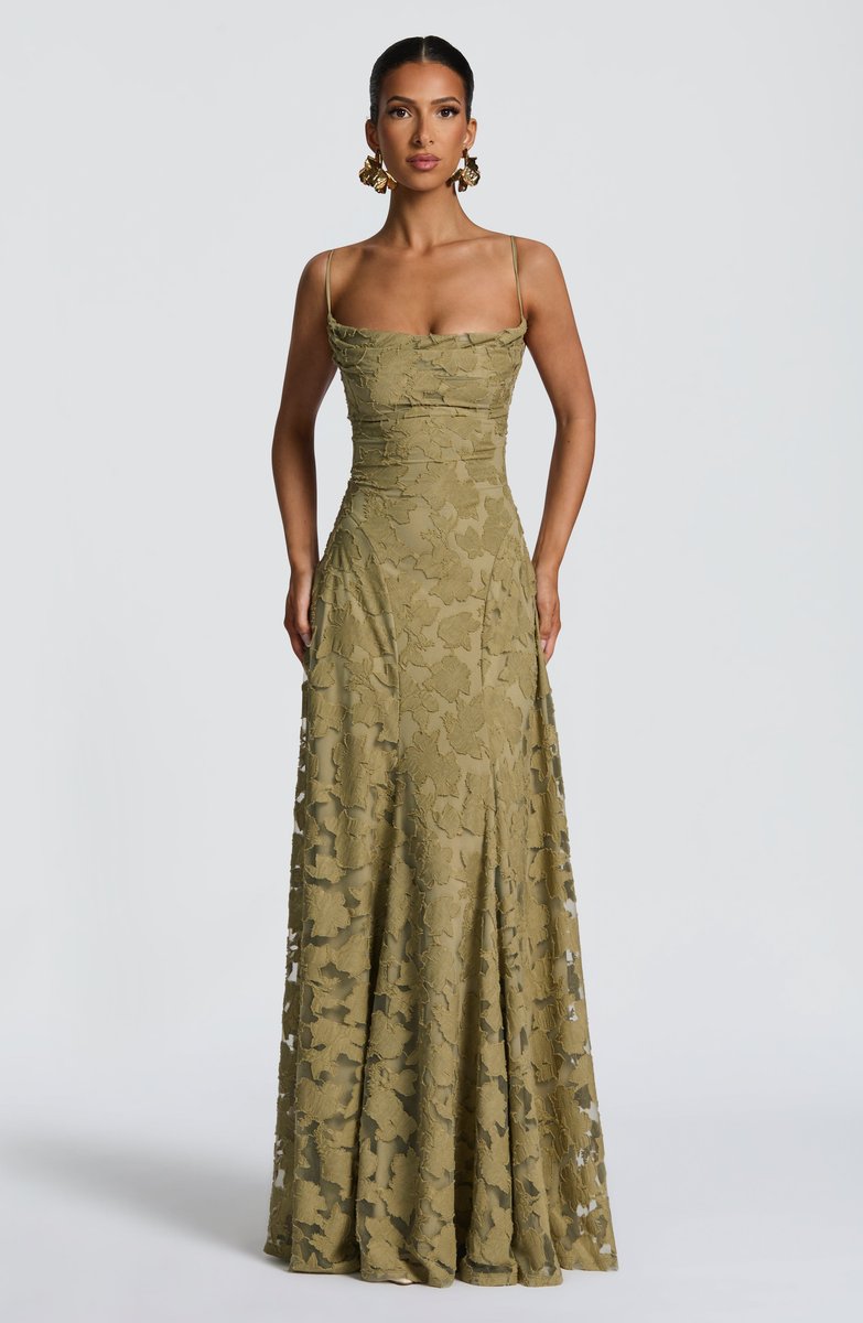 Women's Floral Lace A-Line Spaghetti Strap Formal Dress