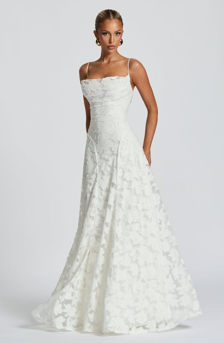 Women's Floral Lace A-Line Spaghetti Strap Formal Dress