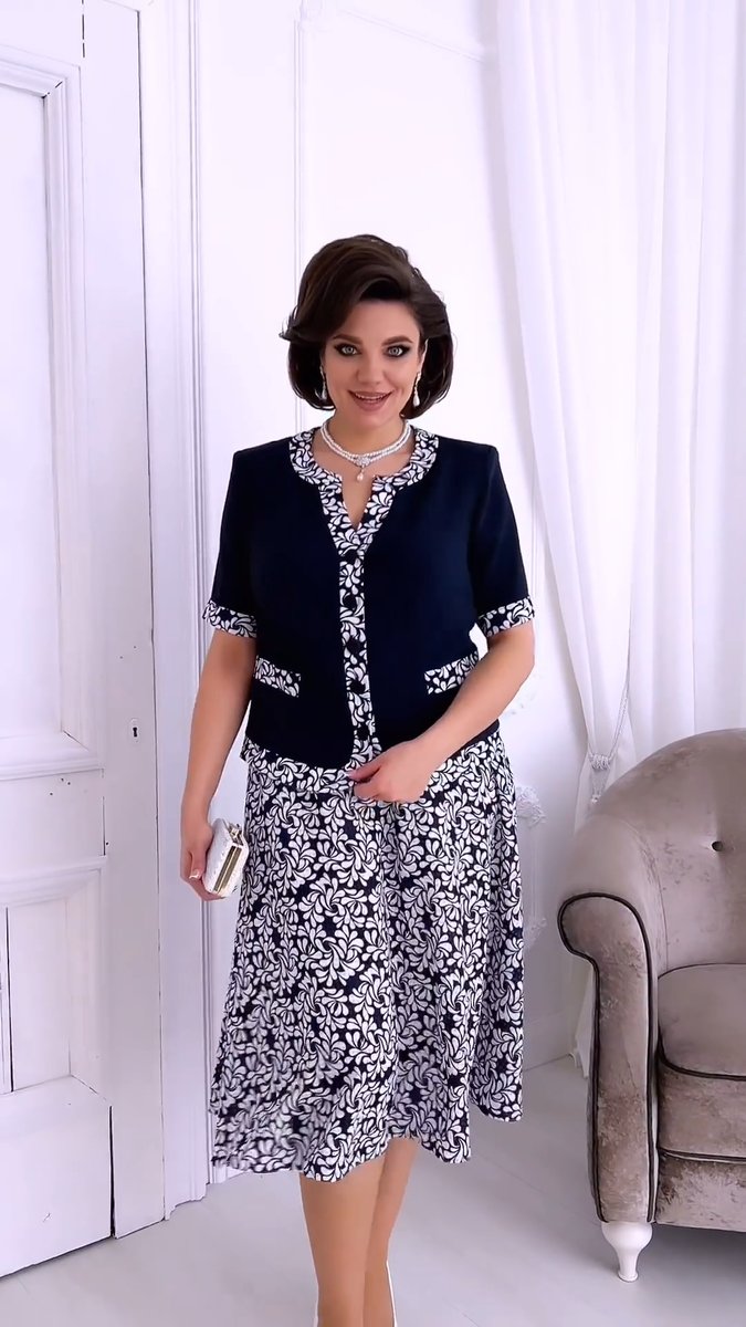 Women's Floral Print Midi Formal Dress Jacket Set