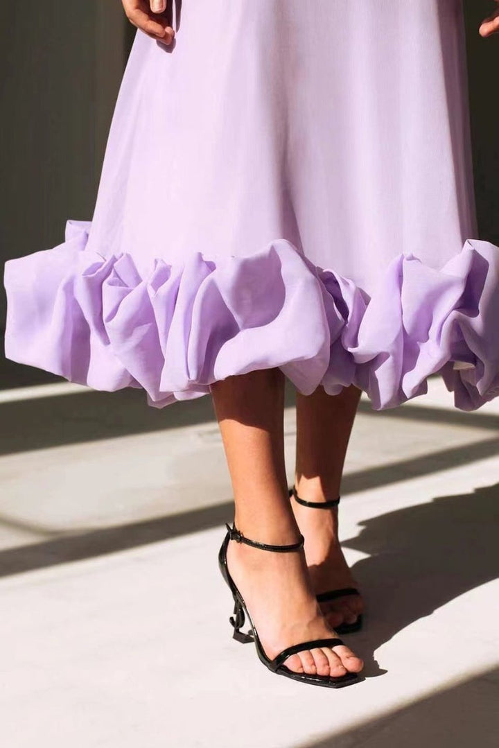 Women's Flowy Spaghetti-Strap Midi Formal Dress