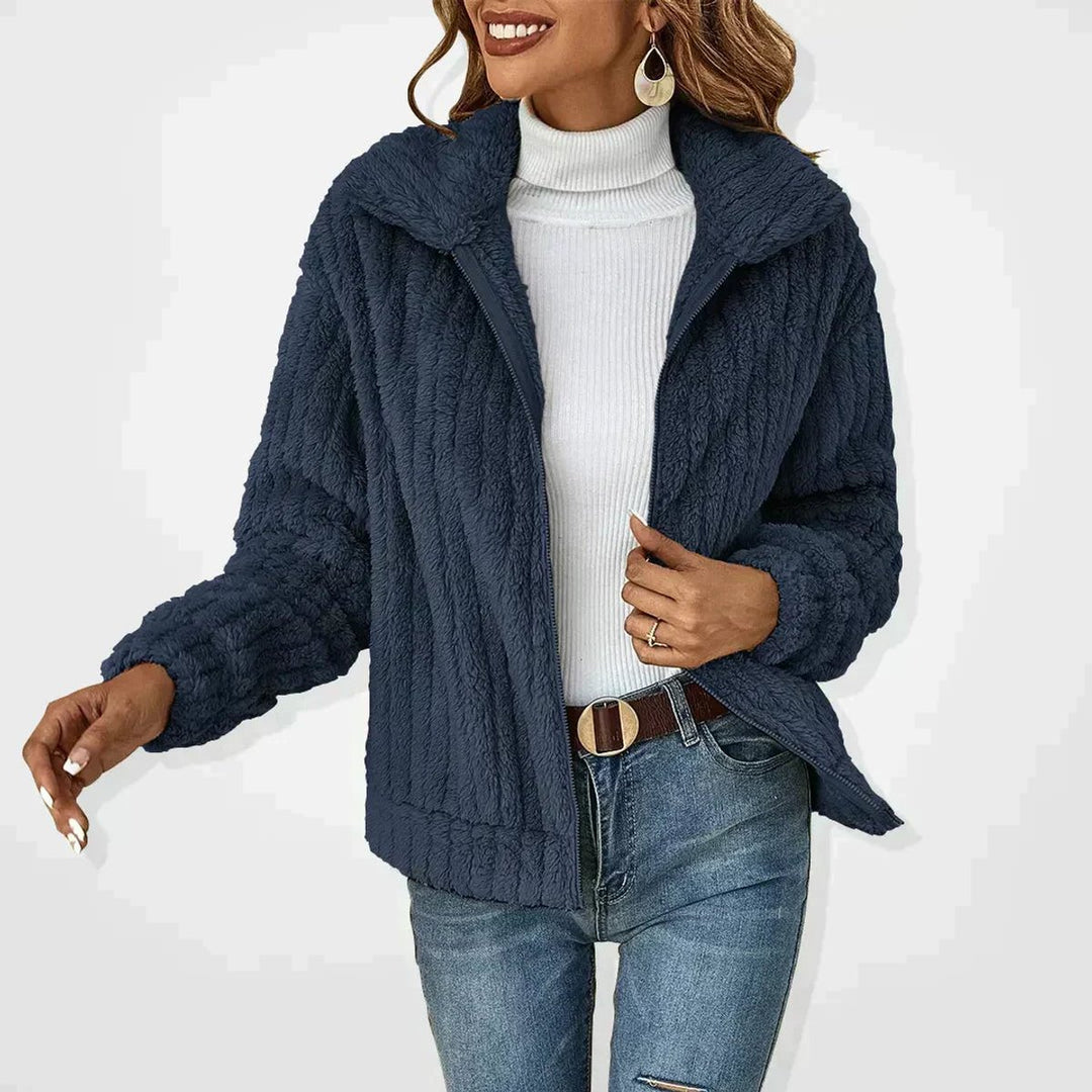 Women's Fluffy Zip-Up Oversized Plush Cardigan Jacket