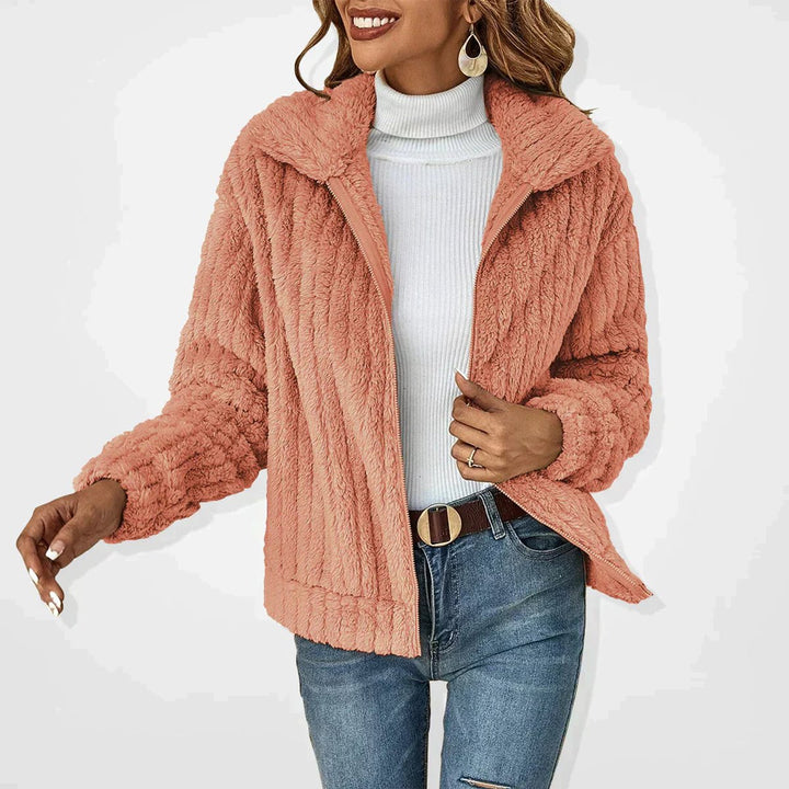 Women's Fluffy Zip-Up Oversized Plush Cardigan Jacket