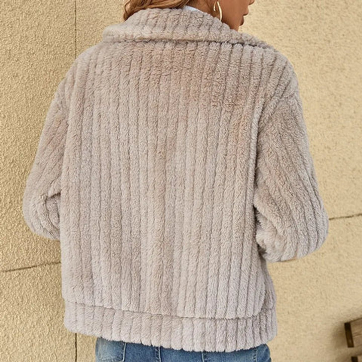 Women's Fluffy Zip-Up Oversized Plush Cardigan Jacket