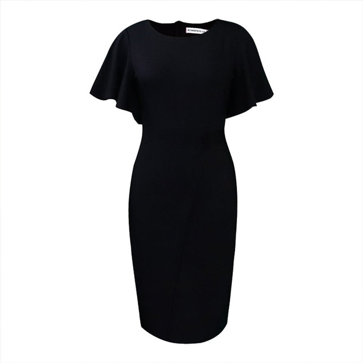 Women's Flutter-Sleeve Bodycon Fall Midi Dress Wrap-Style