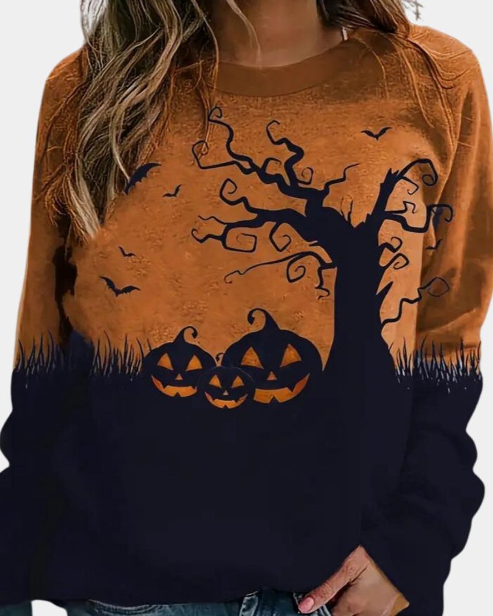 Women's Halloween Graphic Crewneck Pullover Sweatshirt