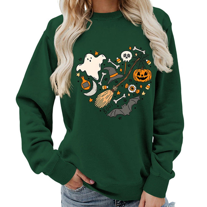 Women's Halloween Graphic Crewneck Sweatshirt - Forest Green