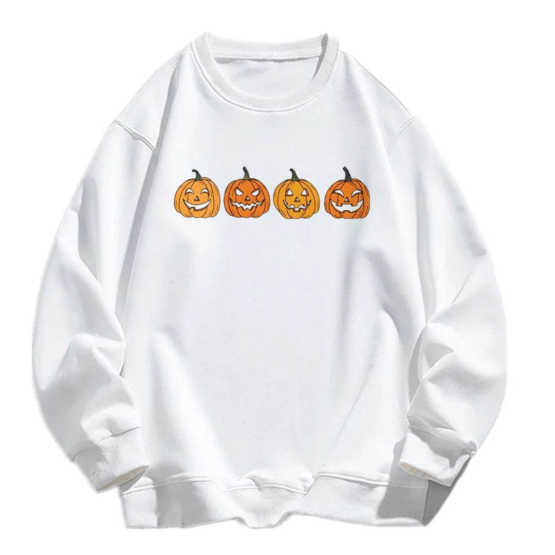 Women's Halloween Jack-O-Lantern Graphic Crewneck Sweatshirt